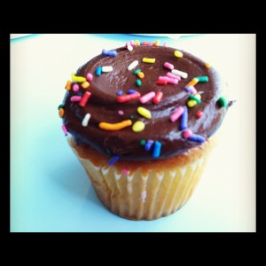 Sweet Mandy B's - Vanilla Cupcake, Chocolate Buttercream Frosting