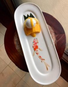 Mango Sticky Rice With Hand Painted Koi Fish
