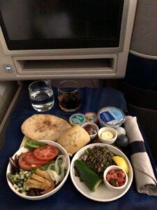 First Course For Dinner on United Polaris