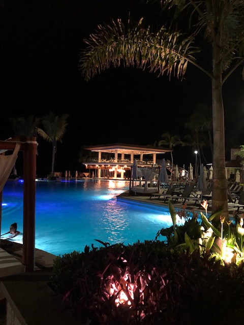 Night Time View Of The Pool